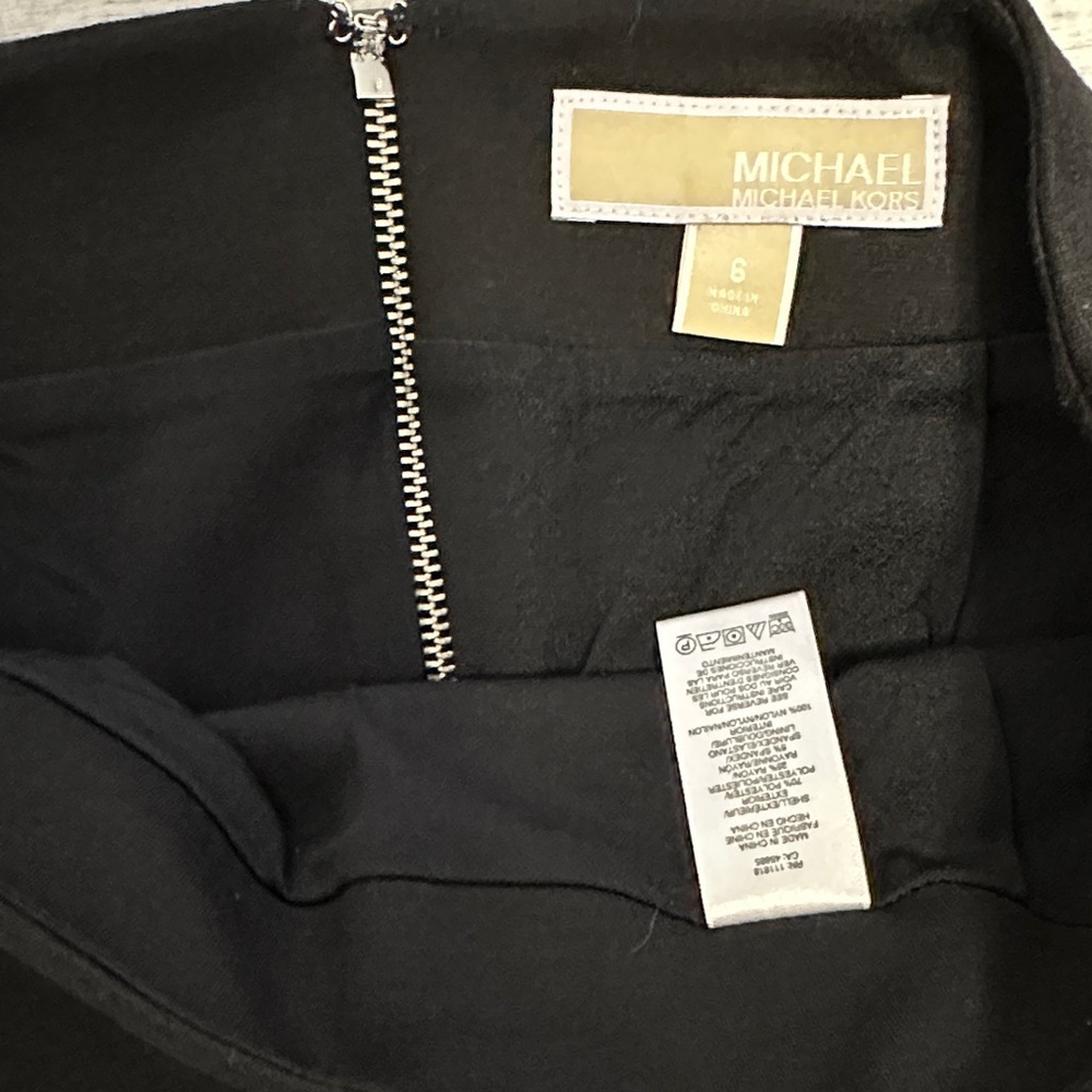 Michael Kors Black Pencil Skirt with Zipper Accents